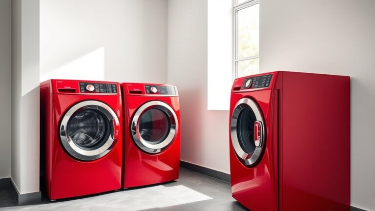 bold red laundry appliances
