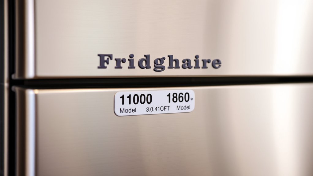 finding frigidaire model numbers