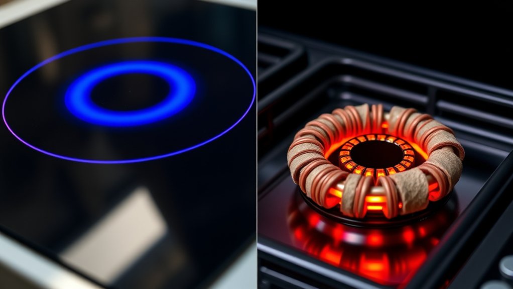induction heats cookware directly