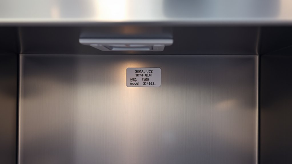 locate fridge serial number