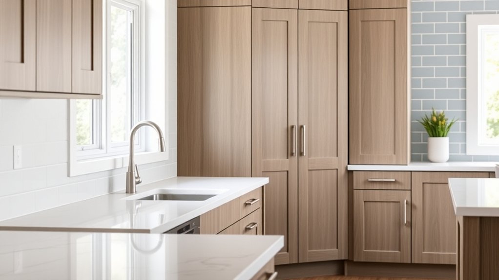 modern finishes for oak cabinets