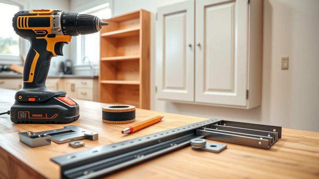 7 Essential Steps to Hang Kitchen Cabinets Like a Pro 2 prepare workspace and tools