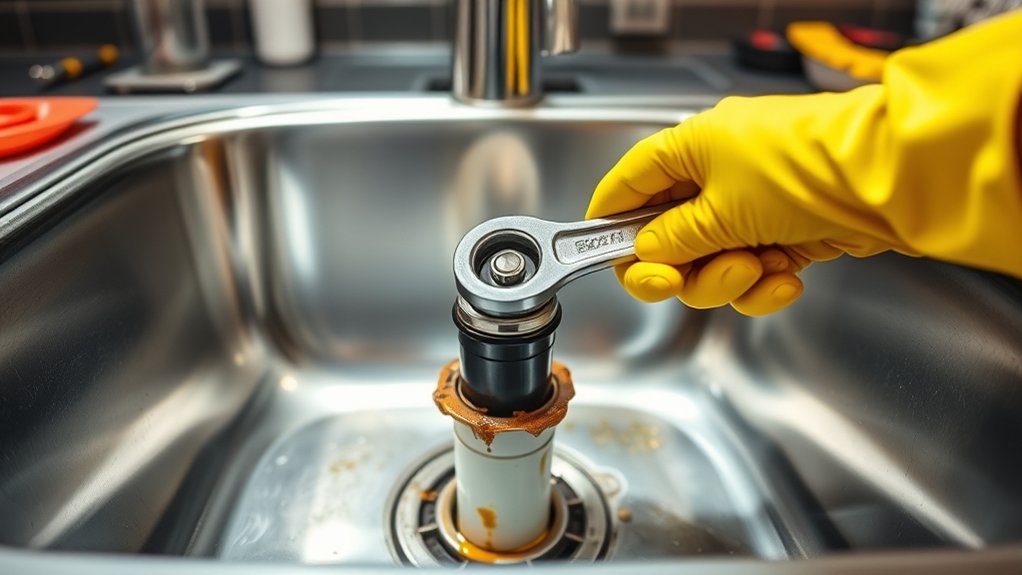 unclog kitchen sink disposal
